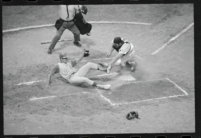 Framed Print : Reggie Jackson Sliding Home Framed Print : Reggie Jackson Sliding Home