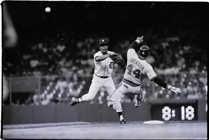 Framed Print : Reggie Jackson Trying To Slide To First