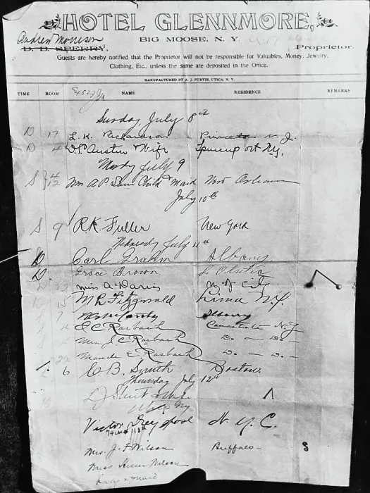 Framed Print : Registry Page from the Glenmore Hotel Framed Print : Registry Page from the Glenmore Hotel