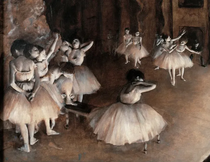 Framed Print : Rehearsal on Stage, by Edgar Degas, 1874, 19th Century, oil on canvas Framed Print : Rehearsal on Stage, by Edgar Degas, 1874, 19th Century, oil on canvas