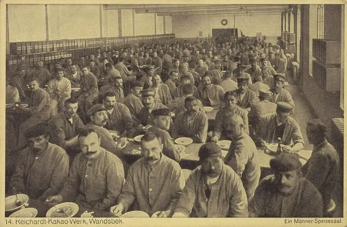 Framed Print : Reichardt Kakaowerk, Wandsbek, mens dining room, Hamburg, Germany, postcard with text, view around ca 1910, Historic, digital reproduction of a historic postcard, public domain, from that time, exact date unknown Framed Print : Reichardt Kakaowerk, Wandsbek, mens dining room, Hamburg, Germany, postcard with text, view around ca 1910, Historic, digital reproduction of a historic postcard, public domain, from that time, exact date unknown