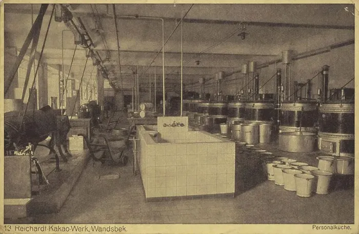 Framed Print : Reichardt Kakaowerk, Wandsbek, staff kitchen, Hamburg, Germany, postcard with text, view around ca 1910, historical, digital reproduction of a historical postcard, public domain, from that time, exact date unknown Framed Print : Reichardt Kakaowerk, Wandsbek, staff kitchen, Hamburg, Germany, postcard with text, view around ca 1910, historical, digital reproduction of a historical postcard, public domain, from that time, exact date unknown