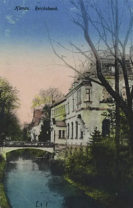 Framed Print : Reichsbank in Hanau, Hesse, Germany, postcard with text, view around ca 1910, historical, digital reproduction of a historical postcard, public domain, from that time, exact date unknown Framed Print : Reichsbank in Hanau, Hesse, Germany, postcard with text, view around ca 1910, historical, digital reproduction of a historical postcard, public domain, from that time, exact date unknown