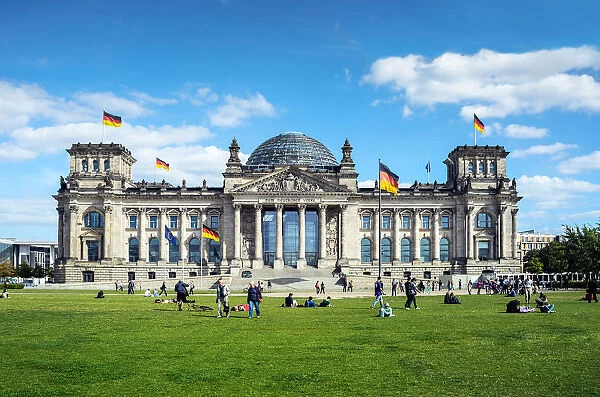 Reichstag building, seat of the German Parliament, Berlin, Germany, Europe, PublicGround