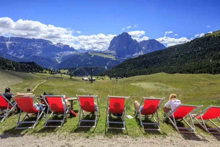 Framed Print : Relaxing at a hut on Seceda mountain Framed Print : Relaxing at a hut on Seceda mountain