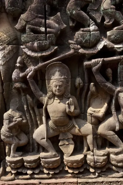 Framed Print : Relief at Angkor Thom Framed Print : Relief at Angkor Thom