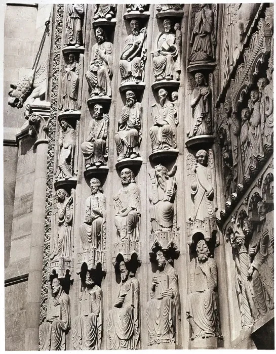 Framed Print : Relief Figures on Riverside Church