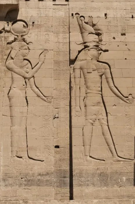 Framed Print : Relief of Isis and her son Horus at Temple of Isis in Philae Framed Print : Relief of Isis and her son Horus at Temple of Isis in Philae