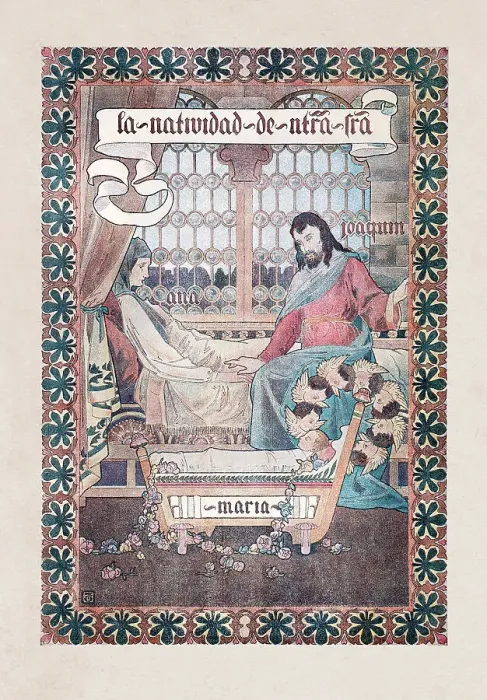 Framed Print : Religious painting birth of Mary mother of Jesus Framed Print : Religious painting birth of Mary mother of Jesus
