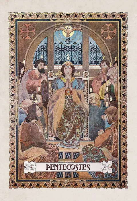 Framed Print : Religious painting Pentecost celebration Framed Print : Religious painting Pentecost celebration