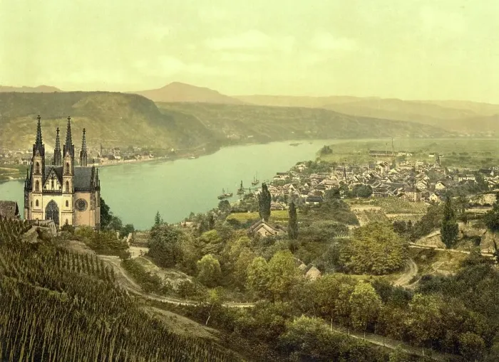 Framed Print : Remagen am Rhein, Rhineland-Palatinate, Germany, Historic, digitally restored reproduction of a photochromic print from the 1890s Framed Print : Remagen am Rhein, Rhineland-Palatinate, Germany, Historic, digitally restored reproduction of a photochromic print from the 1890s