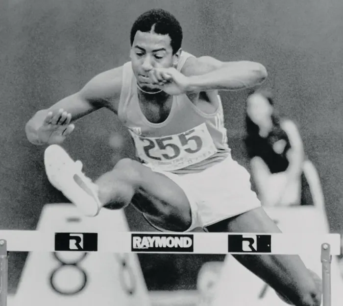Framed Print : Renaldo Nehemiah Jumping Hurdle Framed Print : Renaldo Nehemiah Jumping Hurdle