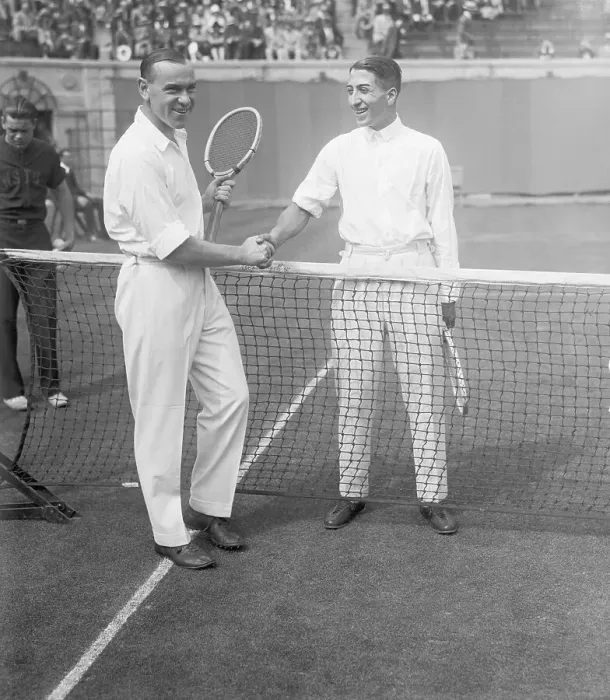 Framed Print : Rene LaCoste and Gerald Patterson Shaking Hands Framed Print : Rene LaCoste and Gerald Patterson Shaking Hands