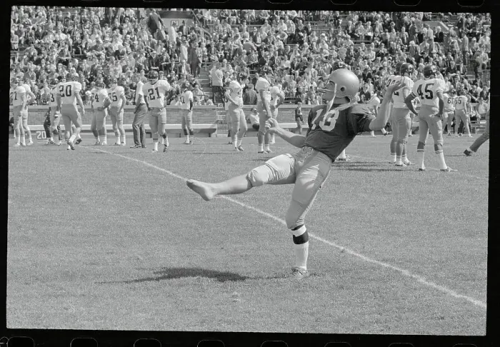 Framed Print : Rene Torrado in Football Kicking Action Framed Print : Rene Torrado in Football Kicking Action