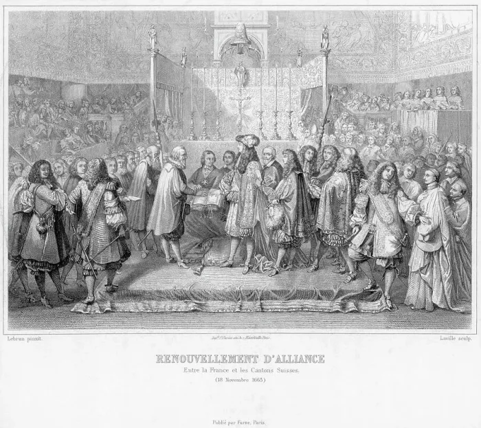 Framed Print : Renewal Of Alliance-France & Switzerland Framed Print : Renewal Of Alliance-France & Switzerland