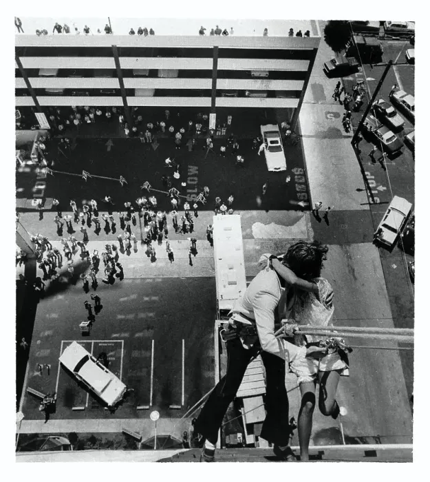 Framed Print : Reno Window Washers Get Married on the Side of a Casino Framed Print : Reno Window Washers Get Married on the Side of a Casino