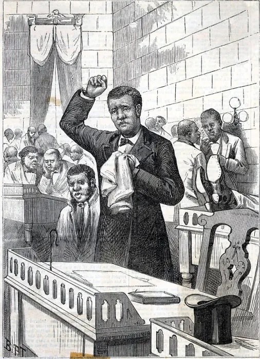 Framed Print : Rep. Hamilton Weeping;Legislature;Woodcu Framed Print : Rep. Hamilton Weeping;Legislature;Woodcu