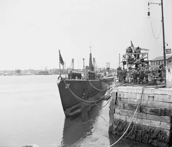 Framed Print : Repaired Submarine Awaiting New Orders to Sea Framed Print : Repaired Submarine Awaiting New Orders to Sea