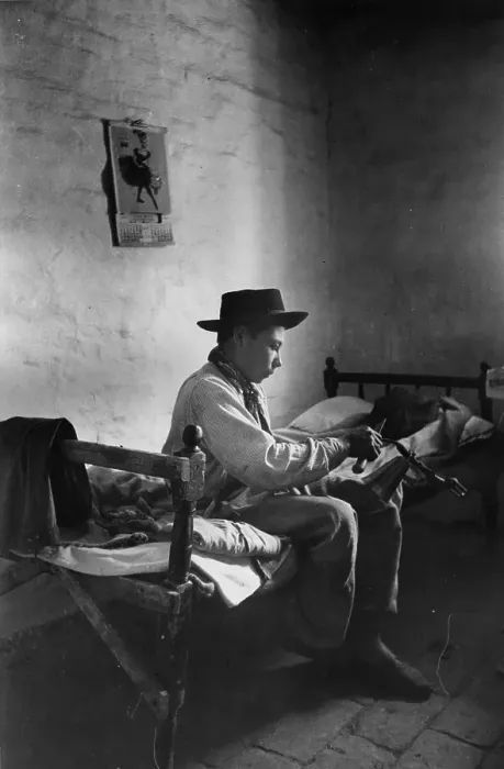 Framed Print : Repairing. 18th February 1950: A gaucho from one of the vast Argentinian Framed Print : Repairing. 18th February 1950: A gaucho from one of the vast Argentinian