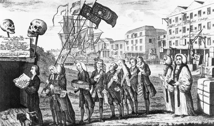 Framed Print : The Repeal, or the Funeral of Miss Ame-Stamp Political Cartoon by Benjamin Wilson Framed Print : The Repeal, or the Funeral of Miss Ame-Stamp Political Cartoon by Benjamin Wilson