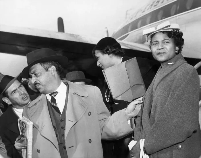 Framed Print : Reporter Approaches Thurgood Marshall Framed Print : Reporter Approaches Thurgood Marshall