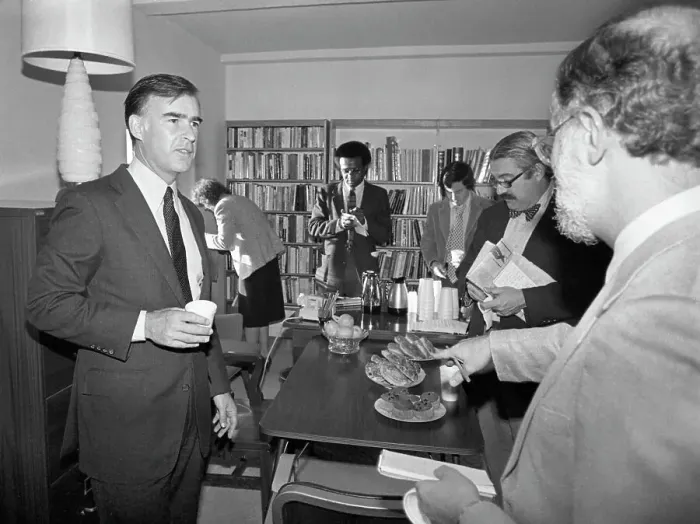 Framed Print : Reporters Inside the Apartment of Governor Edmund G. Brown Jr Framed Print : Reporters Inside the Apartment of Governor Edmund G. Brown Jr