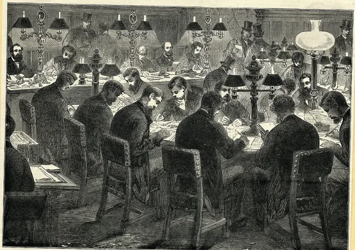 Framed Print : The Reporters Room