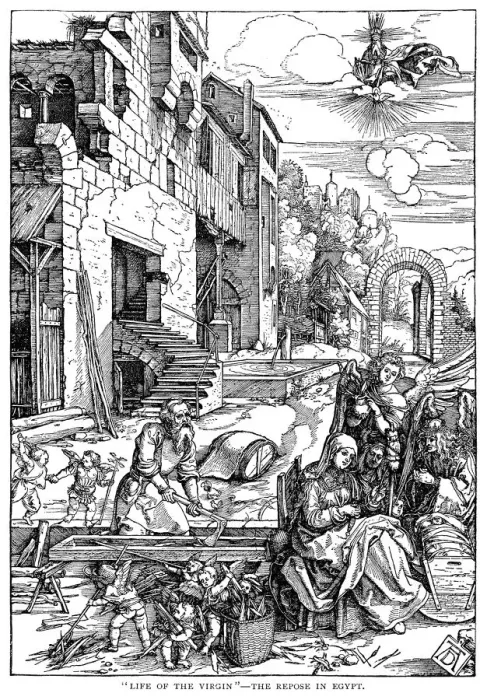 Framed Print : The Repose in Egypt by Albrecht Durer Framed Print : The Repose in Egypt by Albrecht Durer