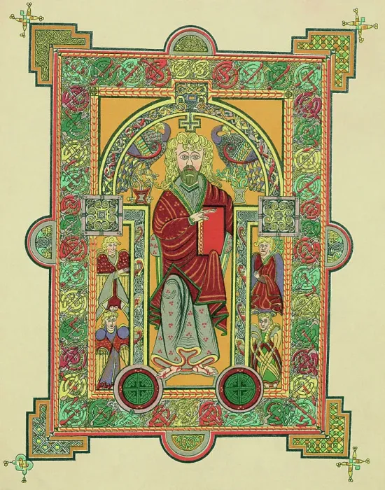 Framed Print : Reproduction of Saint Matthew from the Book of Kells Framed Print : Reproduction of Saint Matthew from the Book of Kells
