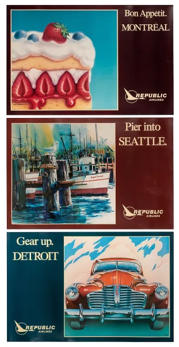 Framed Print : Republic Airlines Travel Posters Framed Print : Republic Airlines Travel Posters