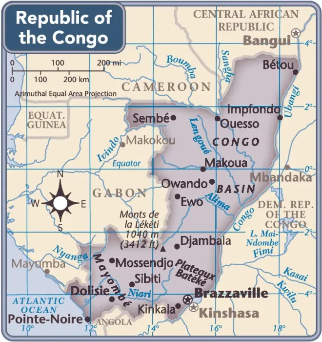 Framed Print : Republic of the Congo country map Framed Print : Republic of the Congo country map