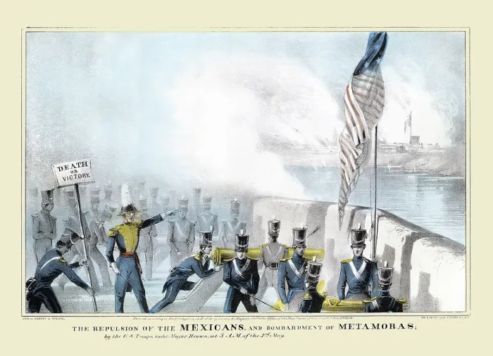 Framed Print : The repulsion of the Mexicans, and bombardment of Metamoras Framed Print : The repulsion of the Mexicans, and bombardment of Metamoras