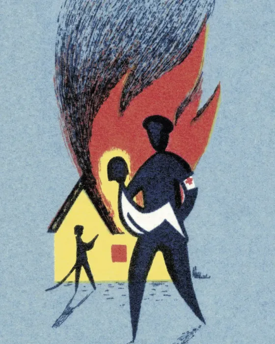 Framed Print : Rescue From a Burning House Framed Print : Rescue From a Burning House