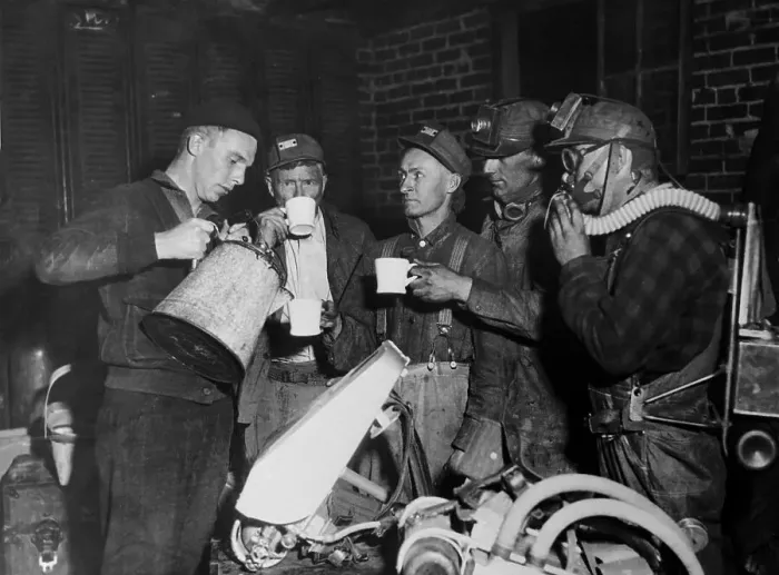Framed Print : Rescue Workers Taking Coffee Break Framed Print : Rescue Workers Taking Coffee Break