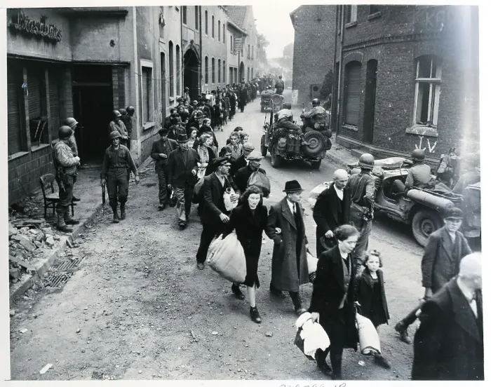 Framed Print : Residents Evacuate German Town Framed Print : Residents Evacuate German Town