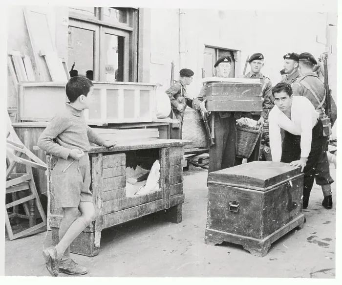 Framed Print : Residents and Troops Moving Households From Corrupt District Framed Print : Residents and Troops Moving Households From Corrupt District