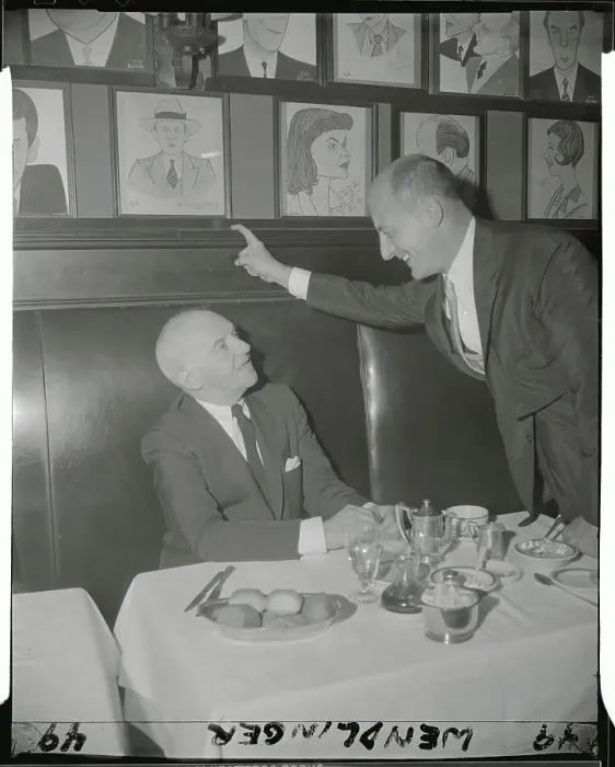 Framed Print : Restaurant Waiter Talking with Walter Winchell Framed Print : Restaurant Waiter Talking with Walter Winchell