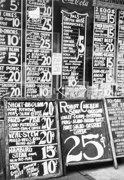 Framed Print : Restaurant Window Displaying Price Signs Framed Print : Restaurant Window Displaying Price Signs