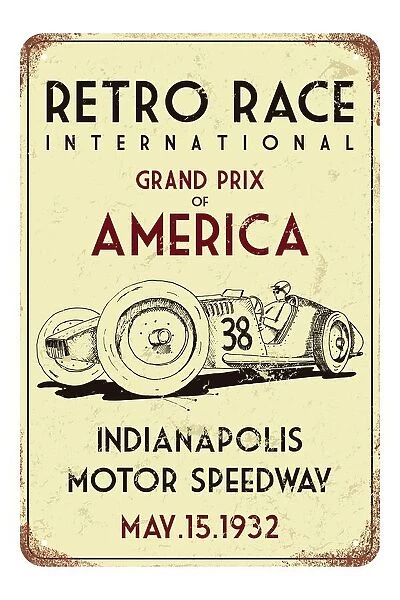 Retro Race Car Wall Poster