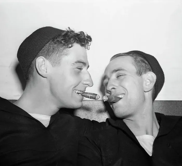 Framed Print : Two Reuben James Survivors Smoking Cigars Framed Print : Two Reuben James Survivors Smoking Cigars
