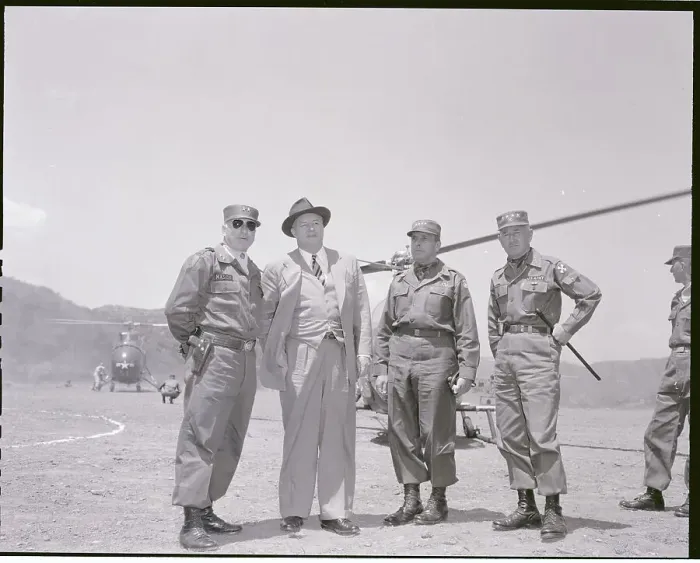Framed Print : Reuben Robertson Jr. Posing with Army Officers Framed Print : Reuben Robertson Jr. Posing with Army Officers