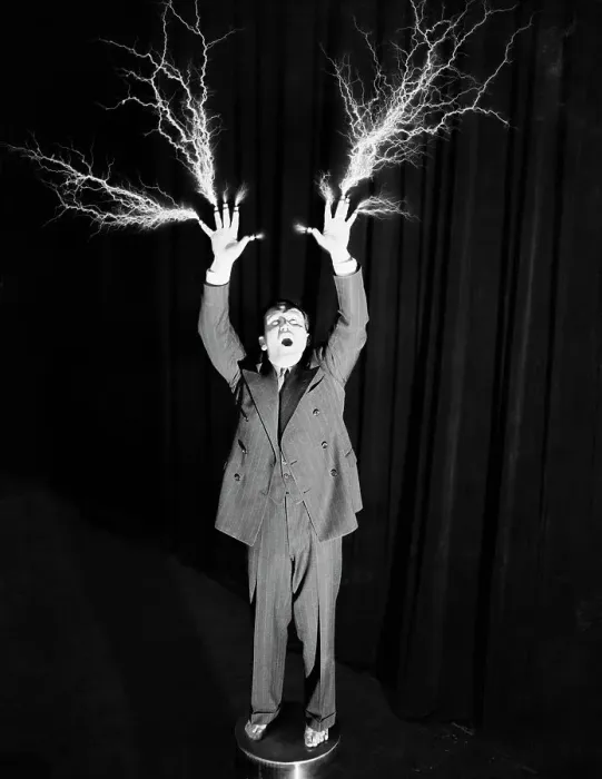 Framed Print : Rev. Irwin Moon Electrifiying Himself Framed Print : Rev. Irwin Moon Electrifiying Himself