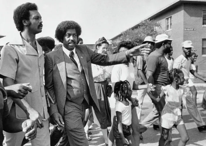Framed Print : Rev. Jesse Jackson is Witness to Racial Unrest in Chattanooga