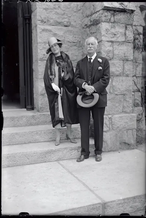 Framed Print : Reverend and Mrs. William Stephens Standing on Church Steps Framed Print : Reverend and Mrs. William Stephens Standing on Church Steps
