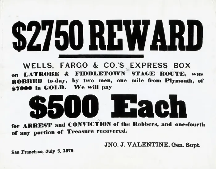 Framed Print : Reward Postrer For Stage Robbers Framed Print : Reward Postrer For Stage Robbers