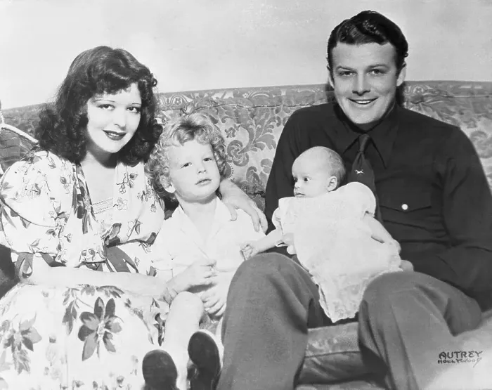 Framed Print : Rex Bell with Wife and Sons Framed Print : Rex Bell with Wife and Sons