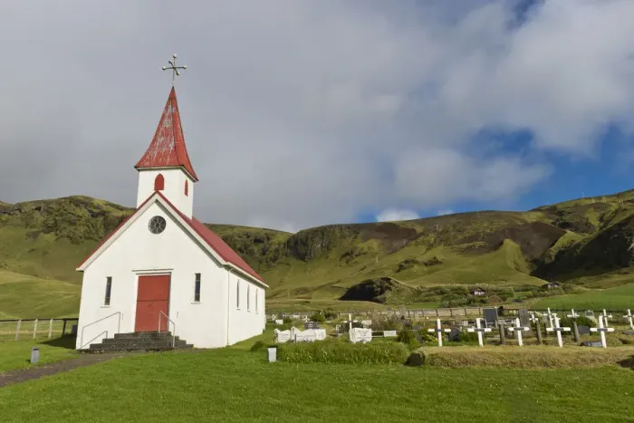 Framed Print : Reyniskirkja, church on Reynisfjara Beach near Vik i Myrdal, South Coast, Iceland Framed Print : Reyniskirkja, church on Reynisfjara Beach near Vik i Myrdal, South Coast, Iceland
