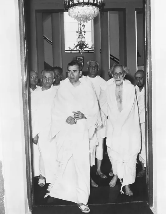 Framed Print : Reza Pahlevi Wears Robe / Visiting Mecca Framed Print : Reza Pahlevi Wears Robe / Visiting Mecca