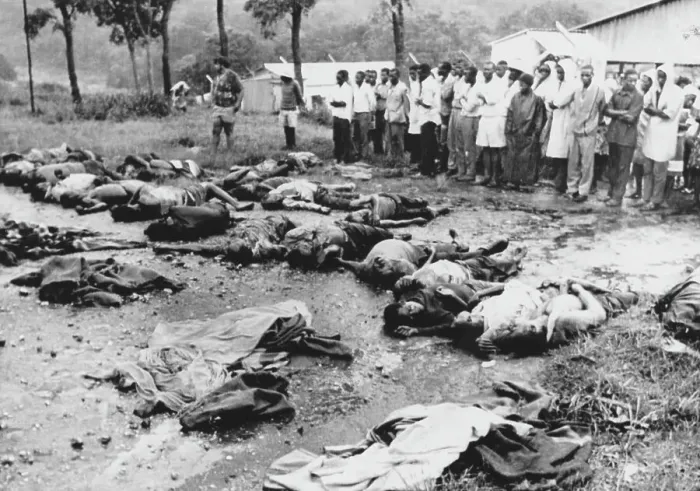 Framed Print : Rhodesian Villages Staring at Their Slain Family Members Framed Print : Rhodesian Villages Staring at Their Slain Family Members