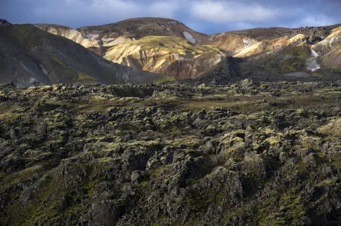 Framed Print : Rhyolite mountains and Laugahraun lava field, Landmannalaugar, Fjallabak Nature Reserve, Highlands of Iceland, Iceland, Europe Framed Print : Rhyolite mountains and Laugahraun lava field, Landmannalaugar, Fjallabak Nature Reserve, Highlands of Iceland, Iceland, Europe